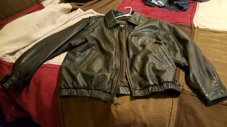 Black leather jacket, St. John,s Bay