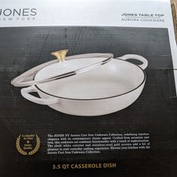 New in Boxes! Aurora Cast Iron Cookware Collection In White (Set Of 3)