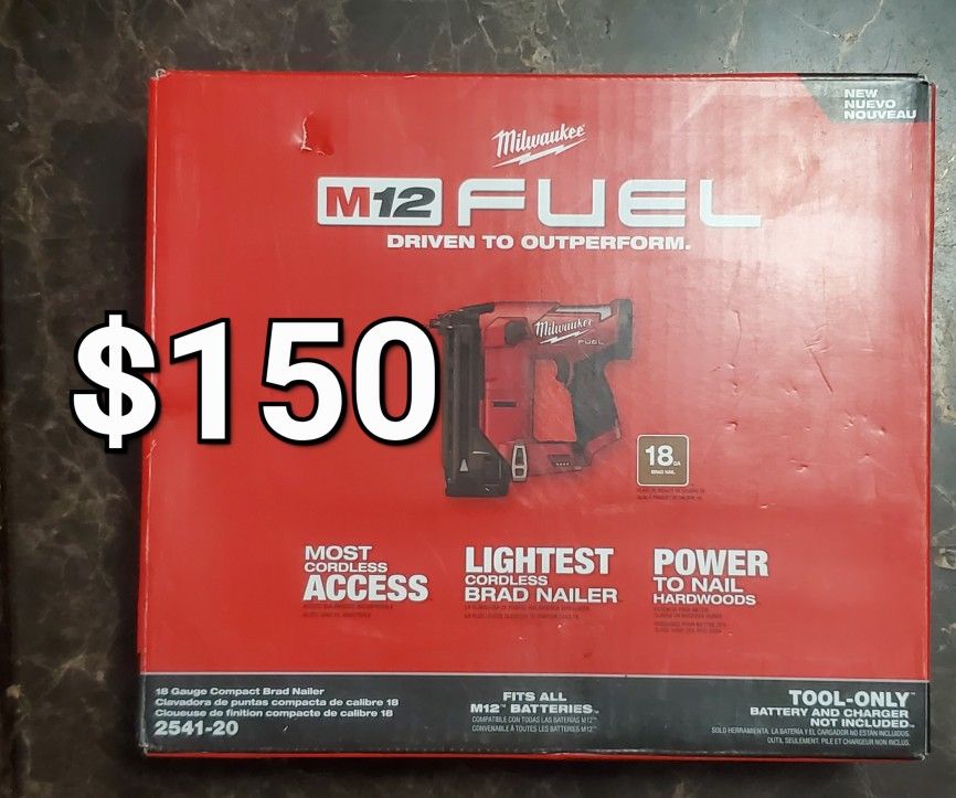 MILWAUKEE M12 FUEL 18GA BRAD NAILER TOOL-ONLY