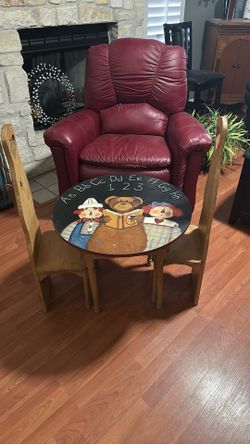 Toddlers all wood table and chair set