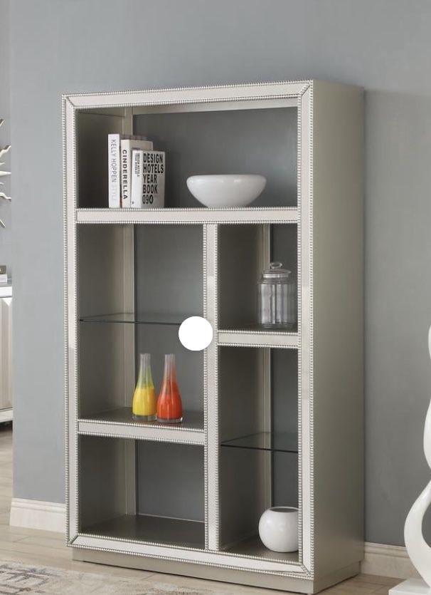 Mirrored Bookcase in Elsinore Champagne