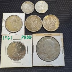 Old Silver Coins From USA And Canada.