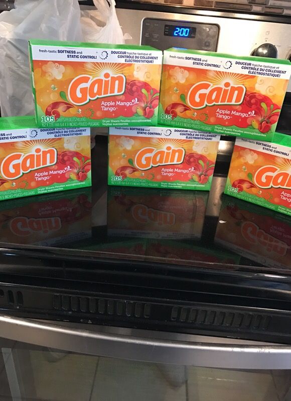 5 Gain Apple Mango Tango Dryer Sheets 105 ct each