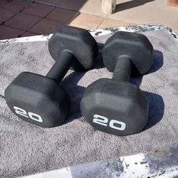 PAIR of 20lbs Neoprene Coated Dumbbells