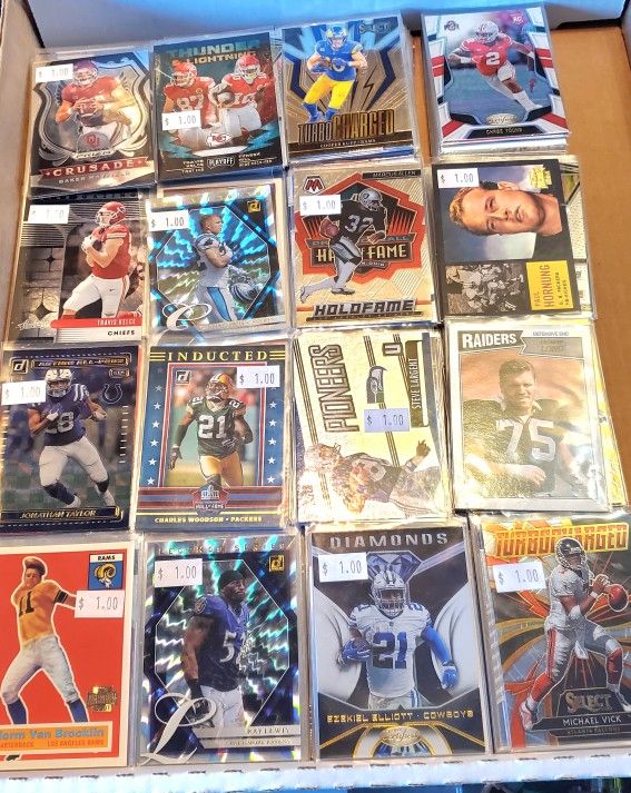 Lot Of 1800 Football Cards ALL Rookies Superstars Inserts All In Sleeves All For $250