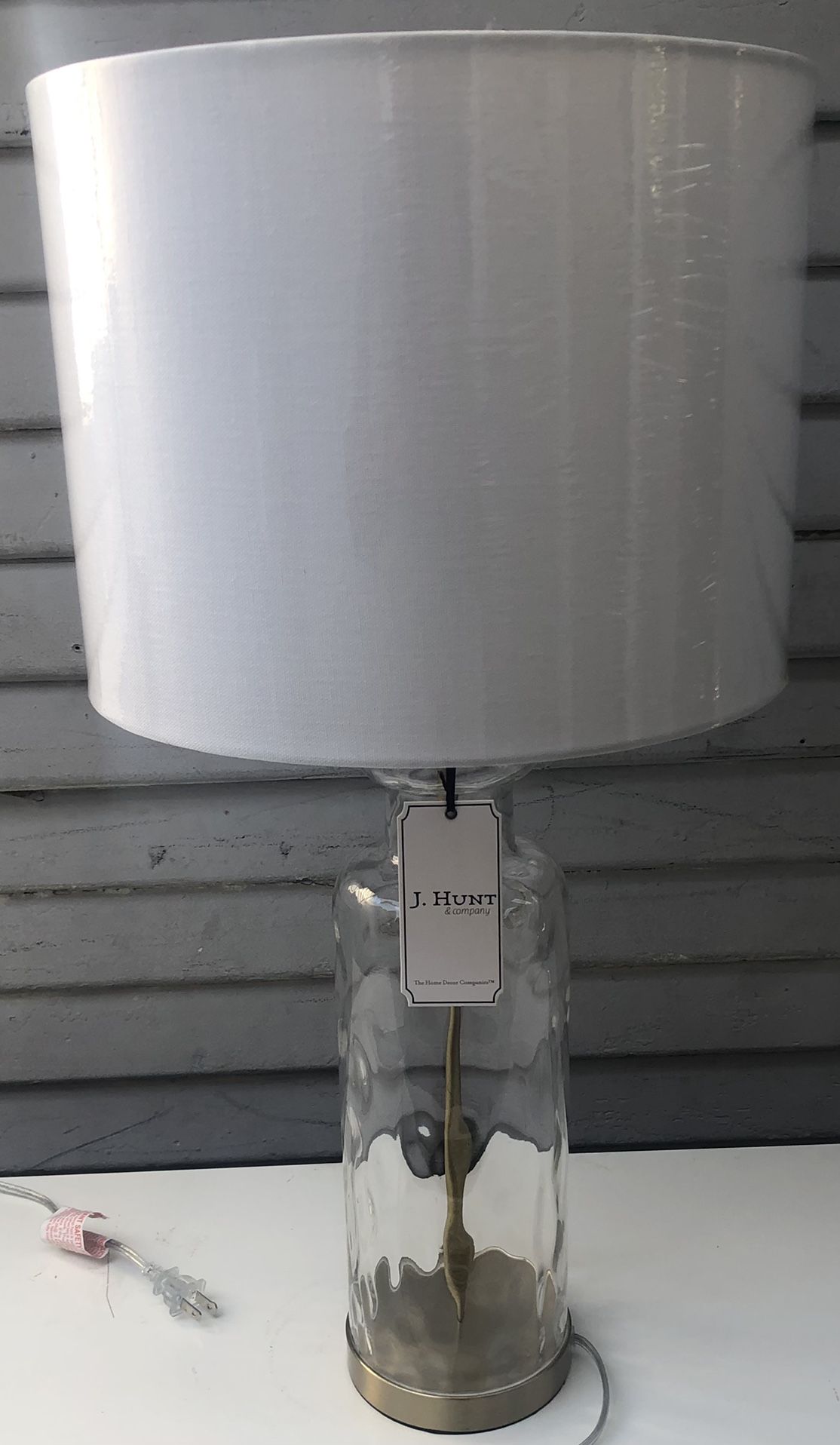 J Hunt Clear Glass Table Lamp
