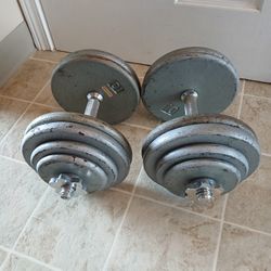 Standard Adjustable Dumbbells Each Goes Up 58lbs 