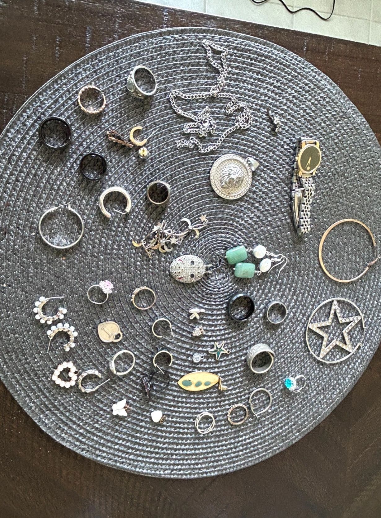 LARGE JEWELRY LOT METAL DETECTING FINDS Rings Watch Earrings Wedding Bands ETC