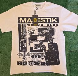 Majestik Motor Club Graphic T-Shirt White size M