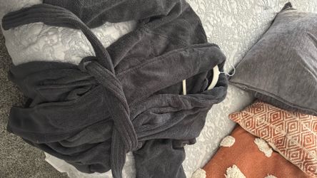 Grey terry robe. One size fits all