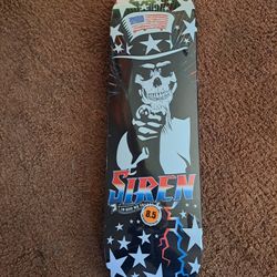 SIREN SKATEBOARDS THE UNCLE SAM IN GOD WE TRUST LOGO SKATEBOARD DECK SIZE 8.5