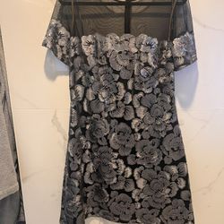 Tadashi Shoji Silver Sequins Dress-14