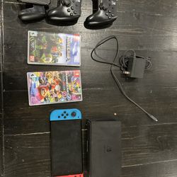 Nintendo Switch Console with, Dock, Charger, 3 controllers, Minecraft, Mario Kart 8