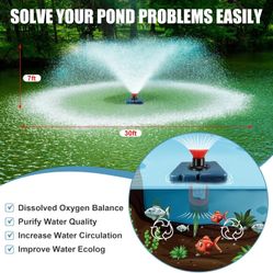 Pond Fountain Aerator, 750 W 110 V 1 HP Floating Fountain With 100 Feet Power Cord, Aerating Fountain Pond Cascade Pump for Large Ponds Lake Pond Pool