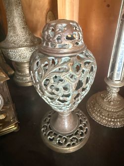 Vintage Brass lidded jar