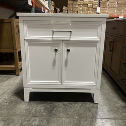 31‘’Solid Wood Bathroom Vanity Cabinet with Stone Countertop(Open Box)