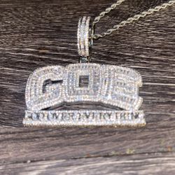 Diamond  “God Over everything “   Pendant With  