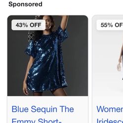 Blue Sequins Dress 
