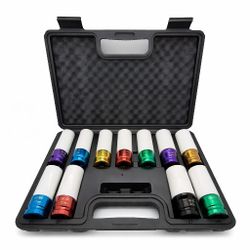 11pc 1/2" Drive Wheel Color Sockets Impact Deep 