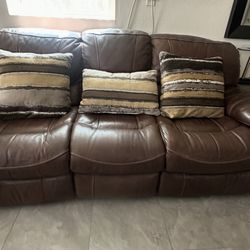 Brown Leather Recliner Sofas 