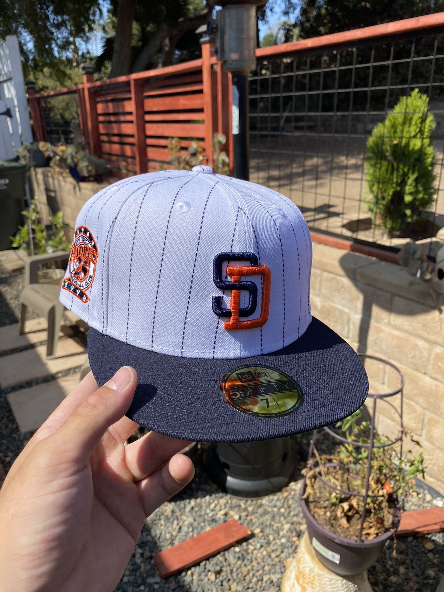San Diego Padres Fitted Hat From USACapKing “The Pinstripe Stroke Coll”