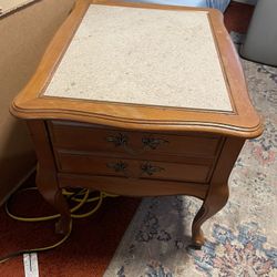 Vintage Marble Top Bedside And End Tables, Nightstand