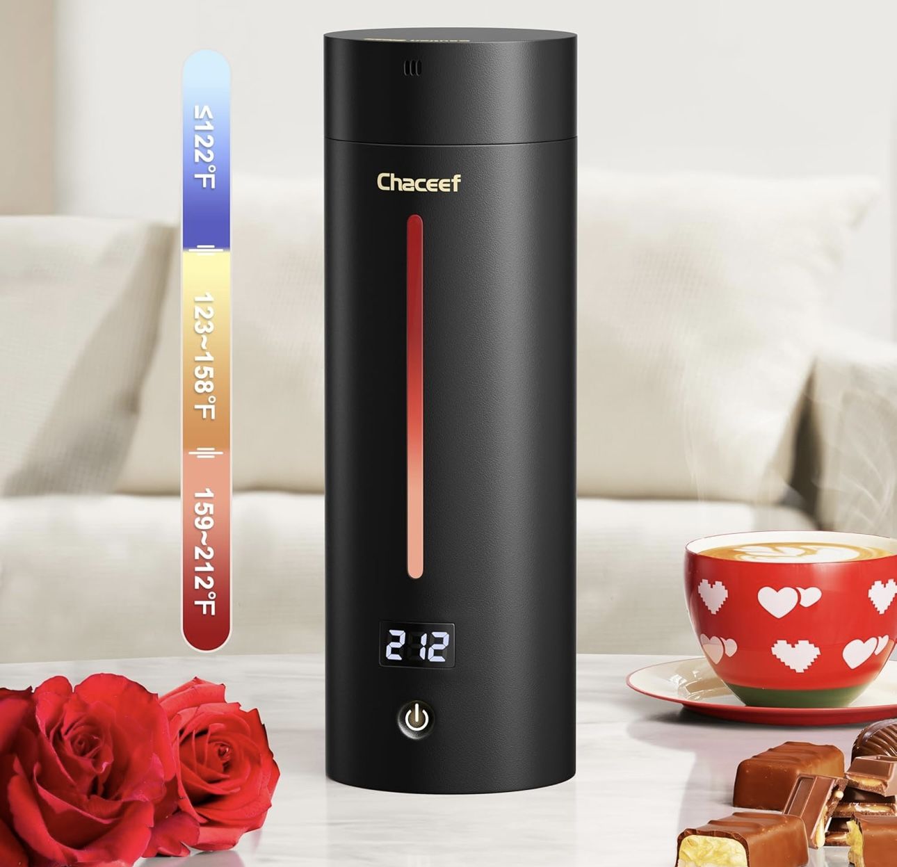 Travel Kettle 𝐔𝐩𝐠𝐫𝐚𝐝𝐞𝐝, Portable Electric Kettle, 350ml Small Electric Kettle with 5 Variable Presets, 304 Stainless Steel Hot Water Boiler wi