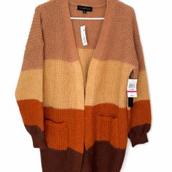 Cárdigan tejido largo multicolor