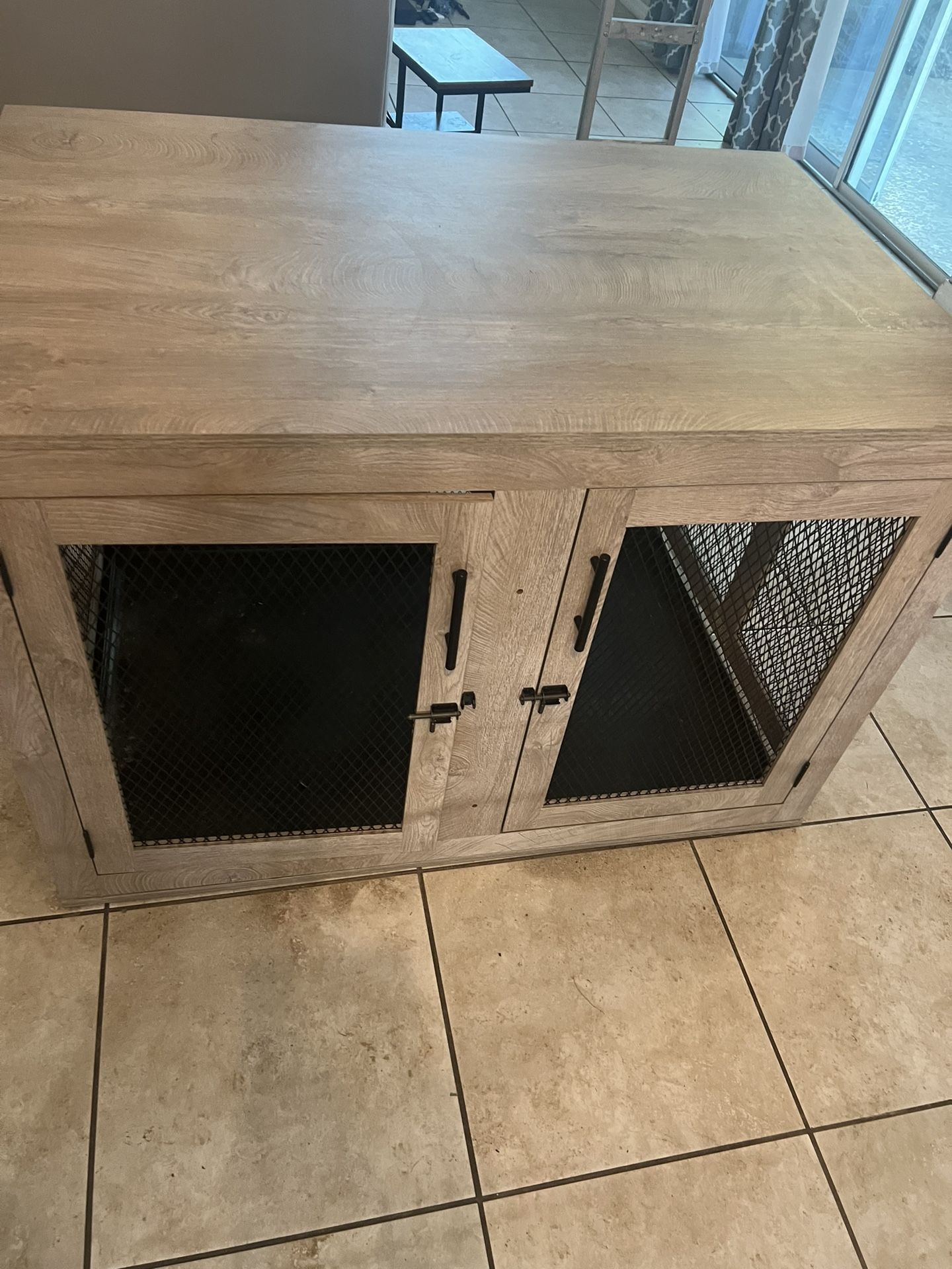 Dog Crate for sale (total of two crates and food container)