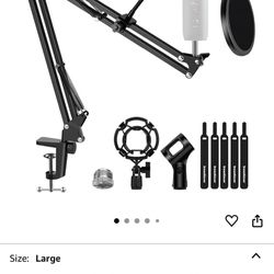 InnoGear Microphone Stand Mic Boom Arm for Blue Yeti HyperX QuadCast S SoloCast Snowball Fifine K669B and other Mic, with Shock Mount Windscreen Pop F