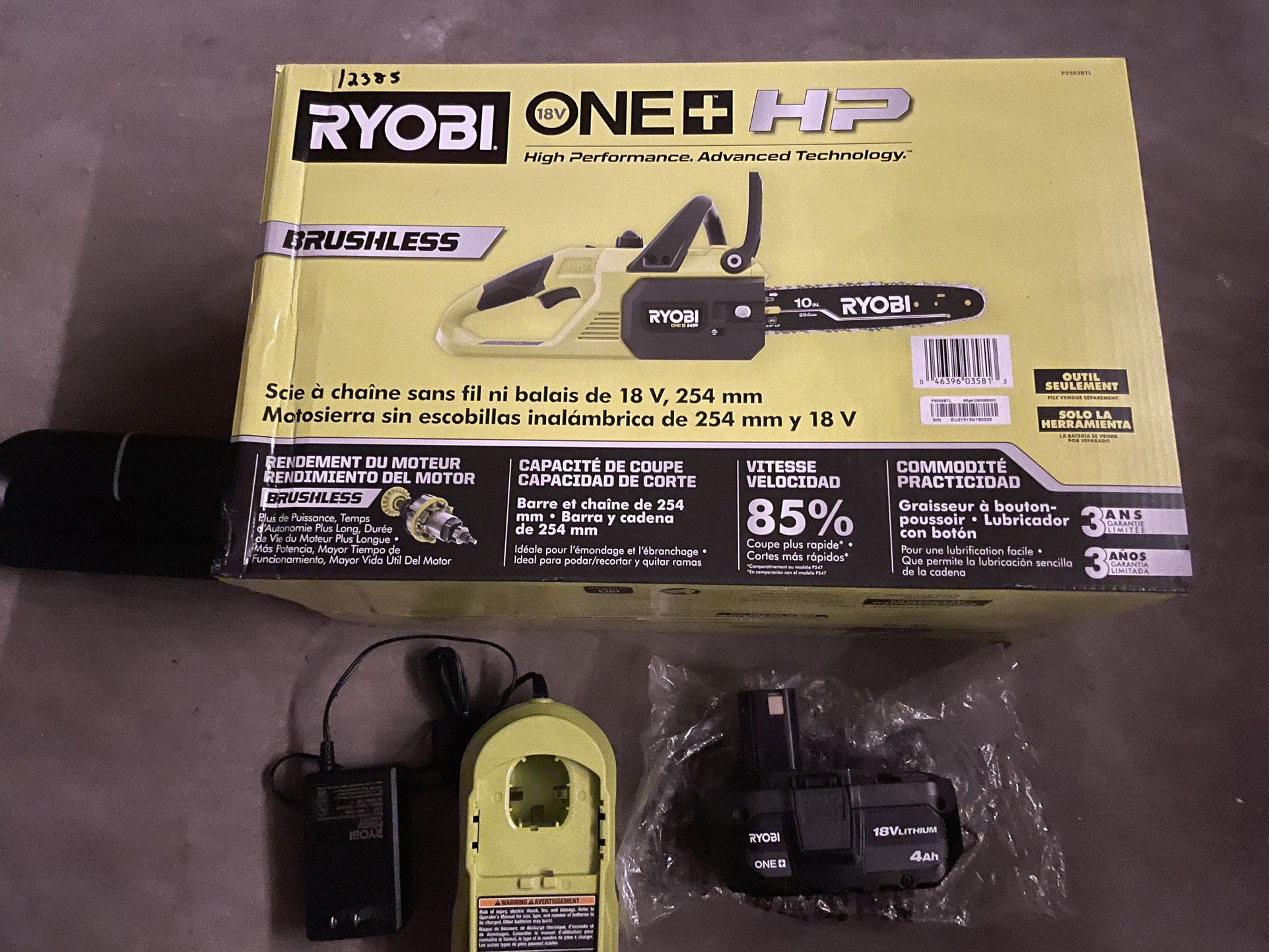 Ryobi Hp 10” Chainsaw 18v With 4ah Batt And Charger New $200 In N Lakeland 