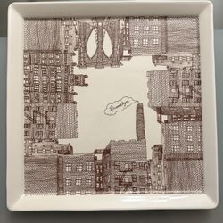 Rare Jordan Awan "Brooklyn" 12" Plate - Tan & Carbon