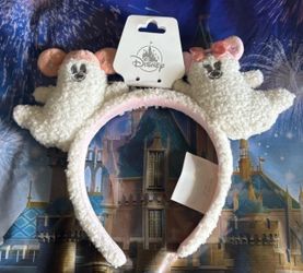 2026 Disney Parks Halloween Pastel Mickey & Minnie Ghost Ear Headband Ears NWT