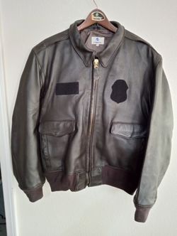 Vf Imagewear Made in the USA 🇺🇸 Border Patrol Bomber Flight Goatskin Leather Jacket. Size 46. $115