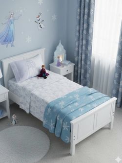 Frozen Winter Frost Adventures 3-Piece Twin Sheet Set, Polyester, White & Purple, Disney