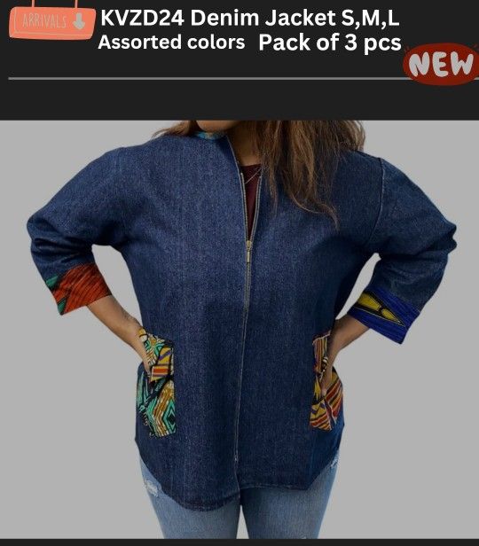Traditional African Inspired Denim Jacket for Ladies