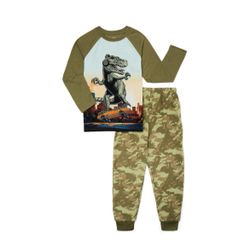 Boys Dino Long Sleeve Top and Jogger, 2-Piece Sleep Set, Size XL (14-16)   (Z)