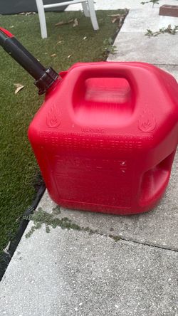 Red Plastic Gasoline Can with Spout