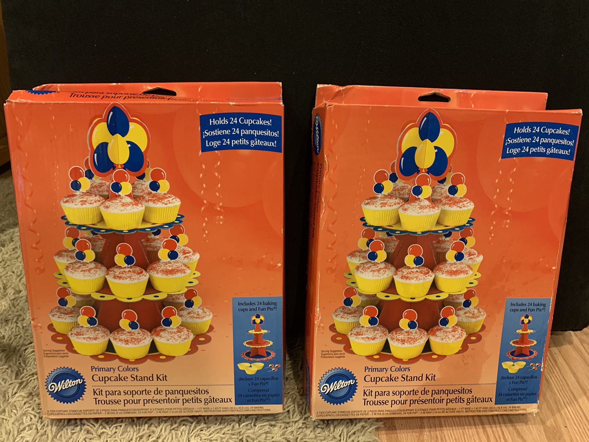 2 NEW Wilton Cupcake Stand Kits Primary Colors