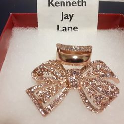 *STUNNING* Signed Kenneth Jay Lane Crystle And CZ Brooch & Ring Set