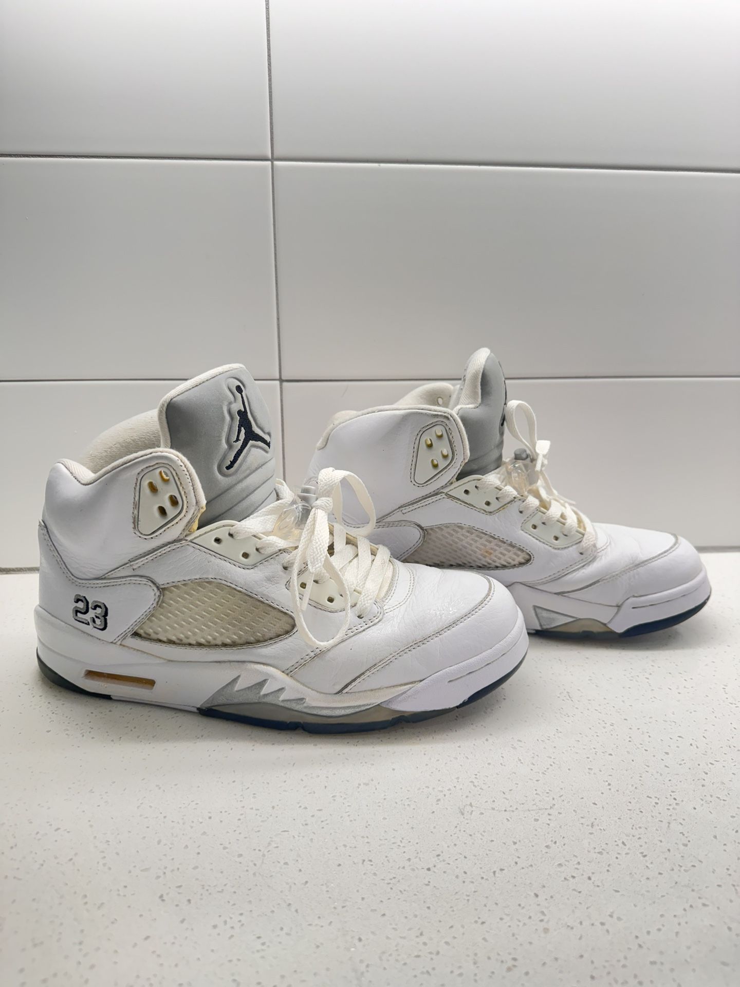 Nike Air Jordan 5 Retro 'Metallic White' 2015 size men’s 9