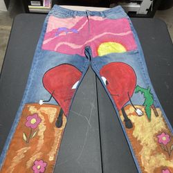 Custom Painted Denim Jeans (not for sale)