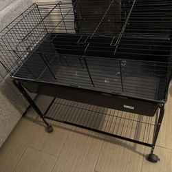 PawHut Small Animal Cage Rolling