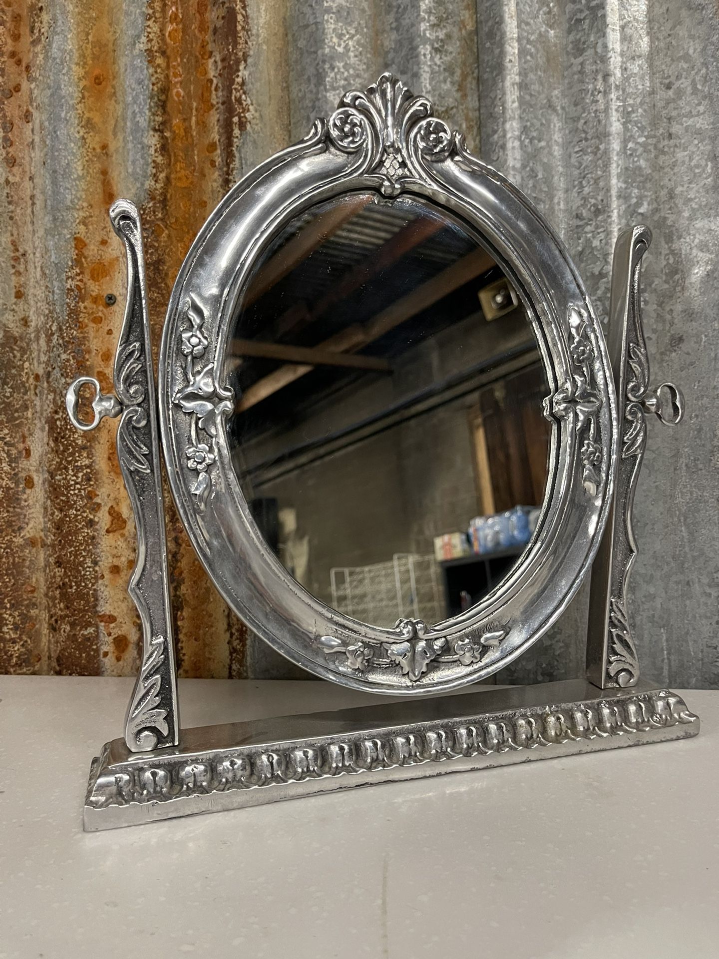 Beautiful Silver Plated Vanity Mirror