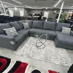 New🌊$10 Down Payment Finance 🌊Edenfield Charcoal 2 Piece Sectional With Chaise▪️# Sofa # Loveseat # Couch # Living Room Set Options Available