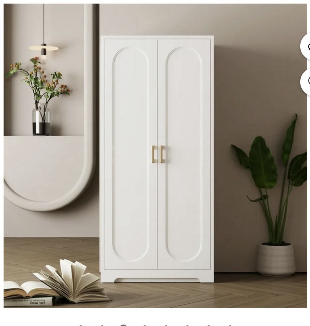 Polup 60'' Tall Modern Pantry Kitchens Cabinet with Doors Adjustable Shelves White Polup 60-inch Tall Metal Pantry Cabinet: Ideal for Offic