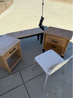 FREE Coffee Table Bench and Black legs Nightstand (real wood both) Night Stand Chair MUST TAKE ALL