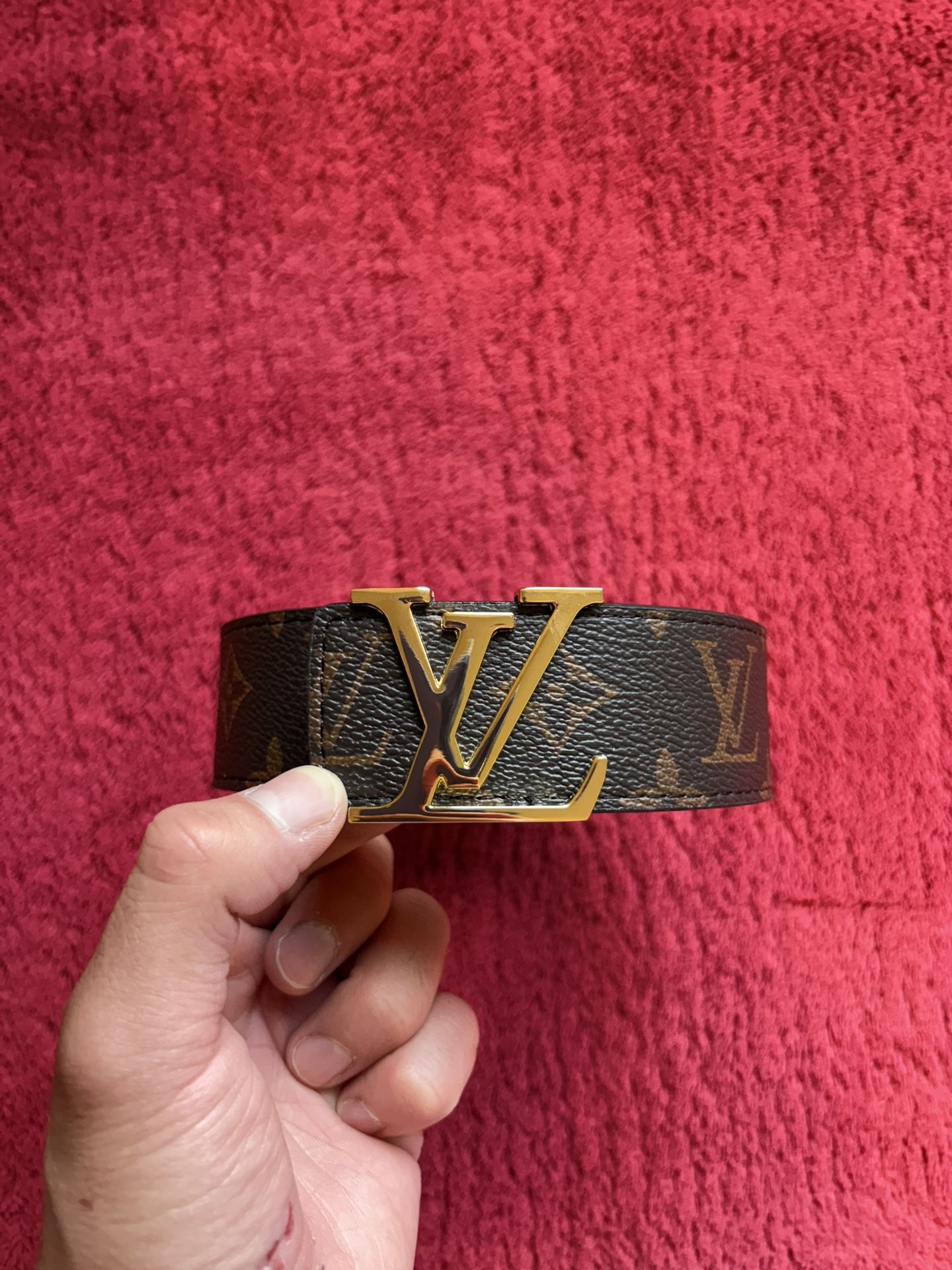 Louis Vuitton monogram belt in brown and gold 46/115