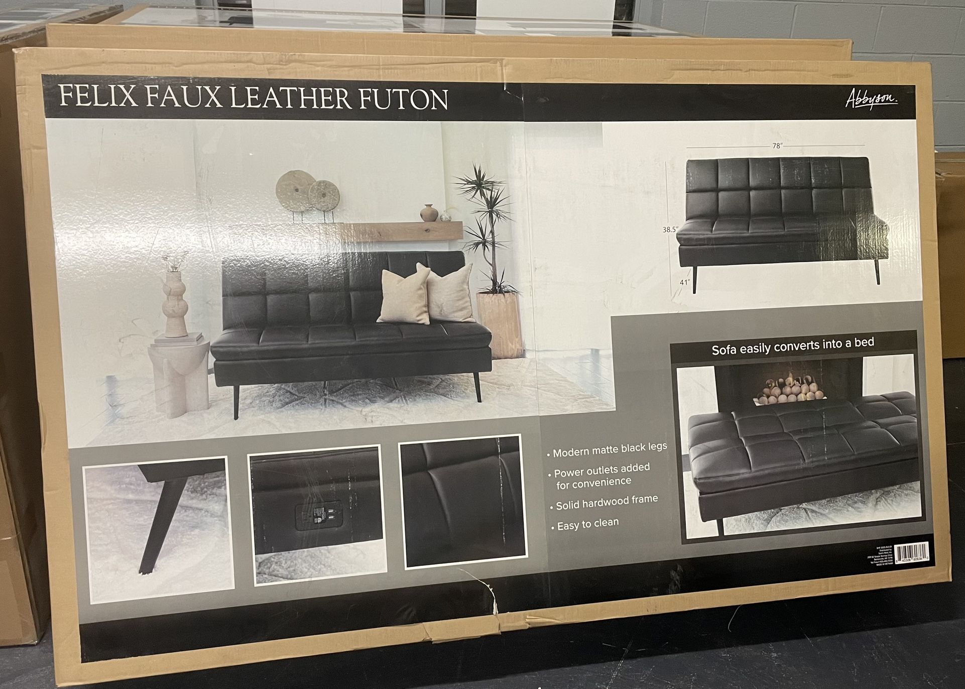 Futon Felix Faux Leather Futon
