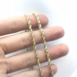 Gold Chain Rope 14K Solid New 